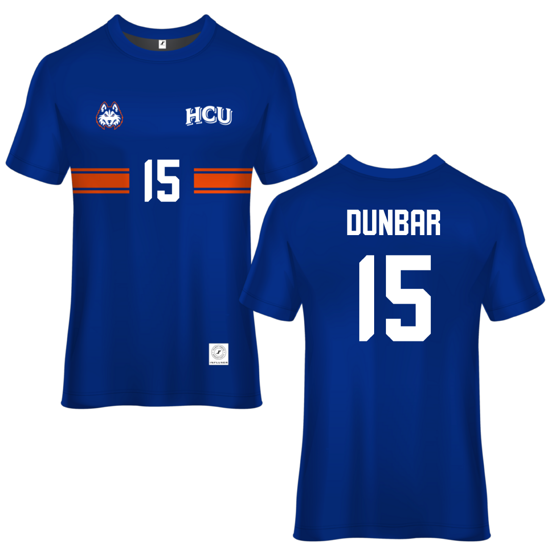 Houston Christian University Blue Soccer Jersey - #15 Brynn Dunbar