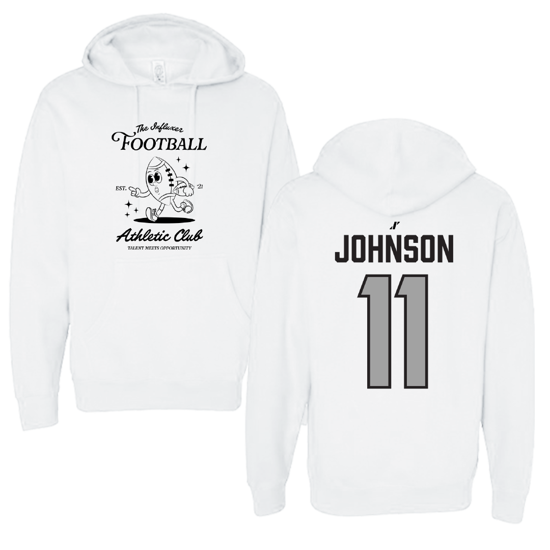 Football White Influxer Athletic Club Hoodie - #11 Zach Johnson