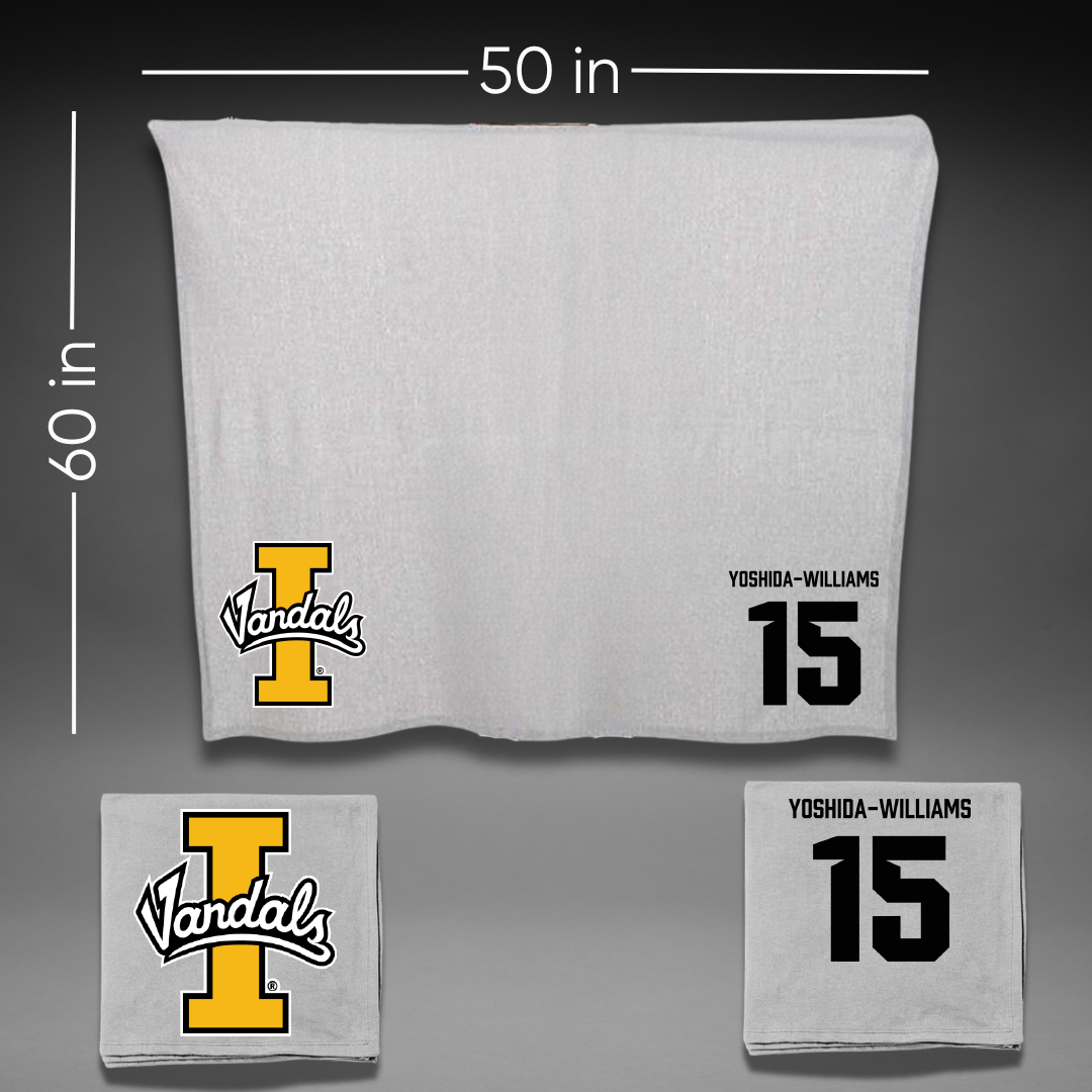 University of Idaho Soccer Gray Vandals Blanket - #15 Karli Yoshida-Williams