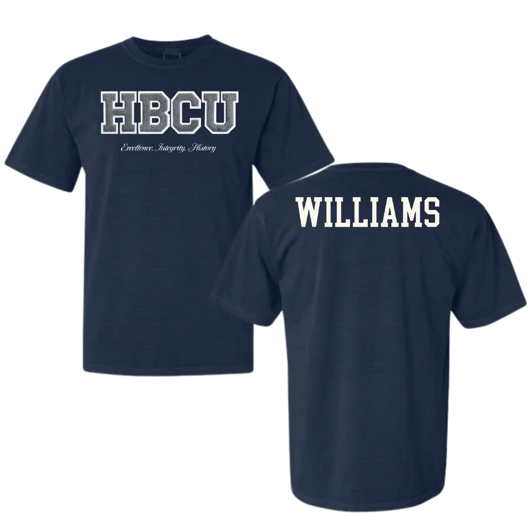 Jackson State University TF and XC Navy HBCU Varsity Comfort Colors Tee - Elias Williams