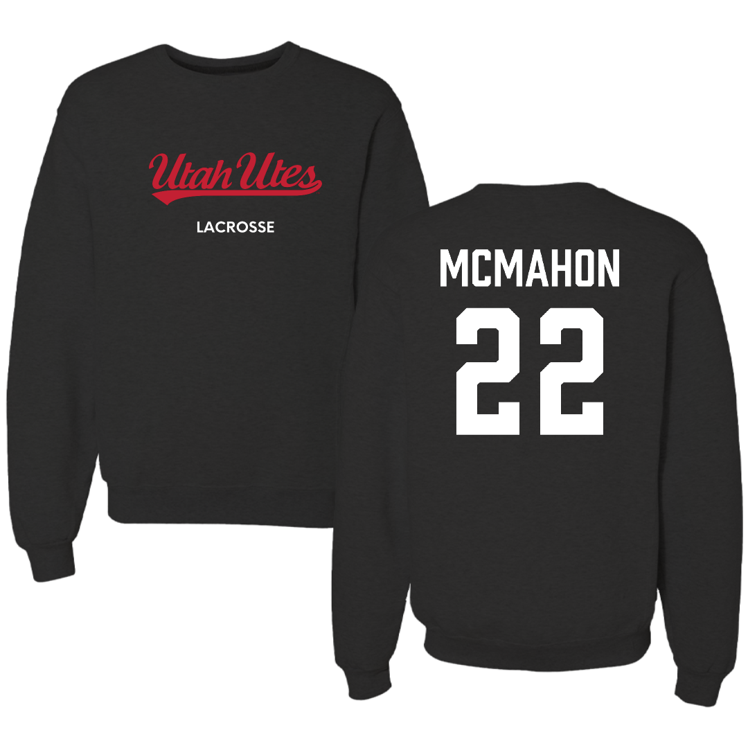 University of Utah Lacrosse (M) Black Crewneck - #22 MJ McMahon