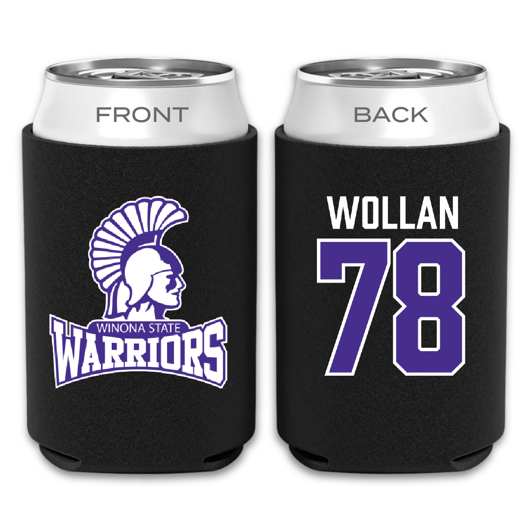 Winona State University Football Black Can Cooler - #78 Garit Wollan