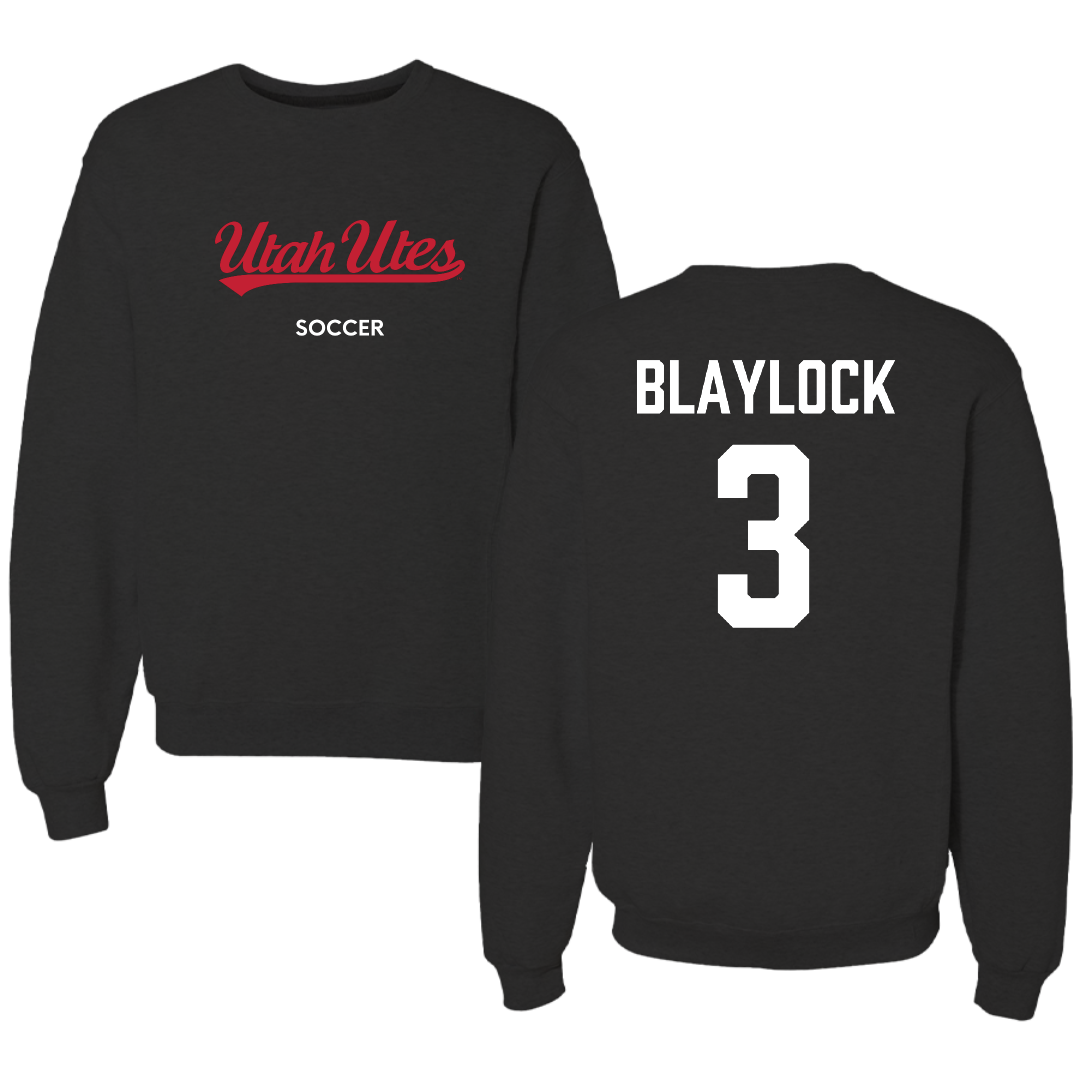University of Utah Soccer (W) Black Crewneck - #3 Brooklyn Blaylock