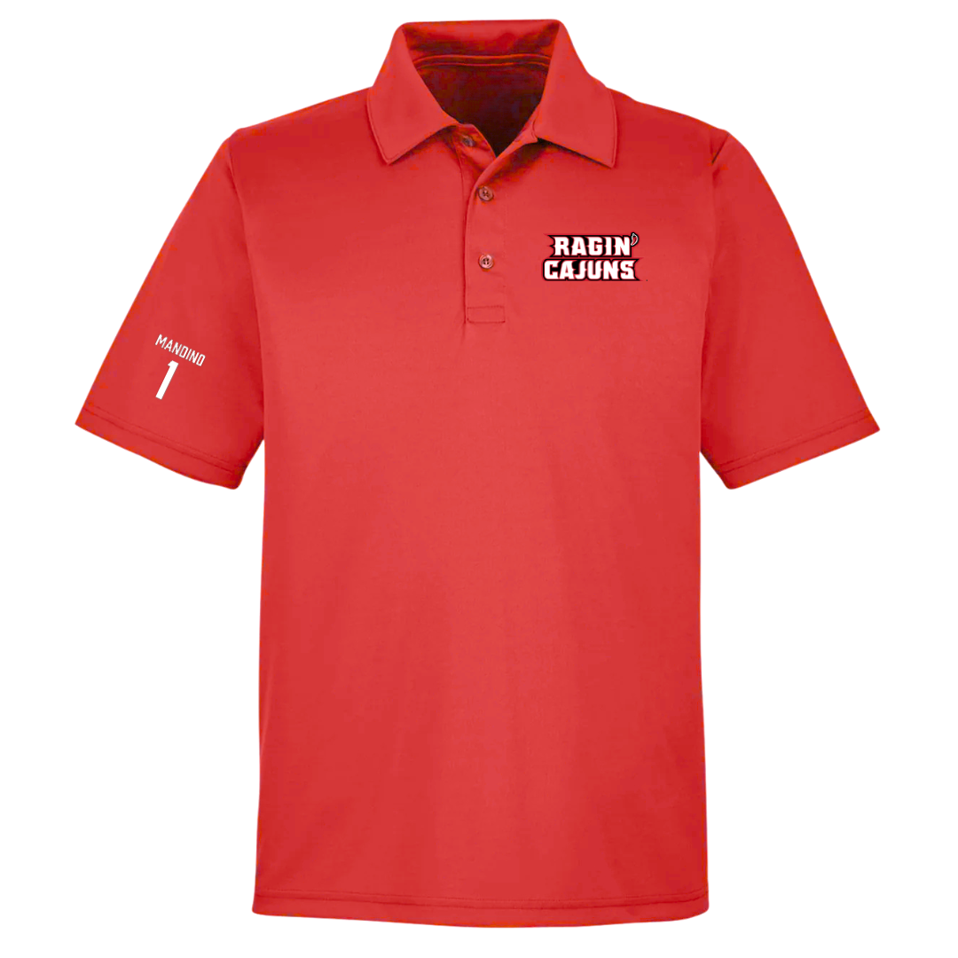 University of Louisiana at Lafayette Baseball Red Polo - #1 Maddox Mandino