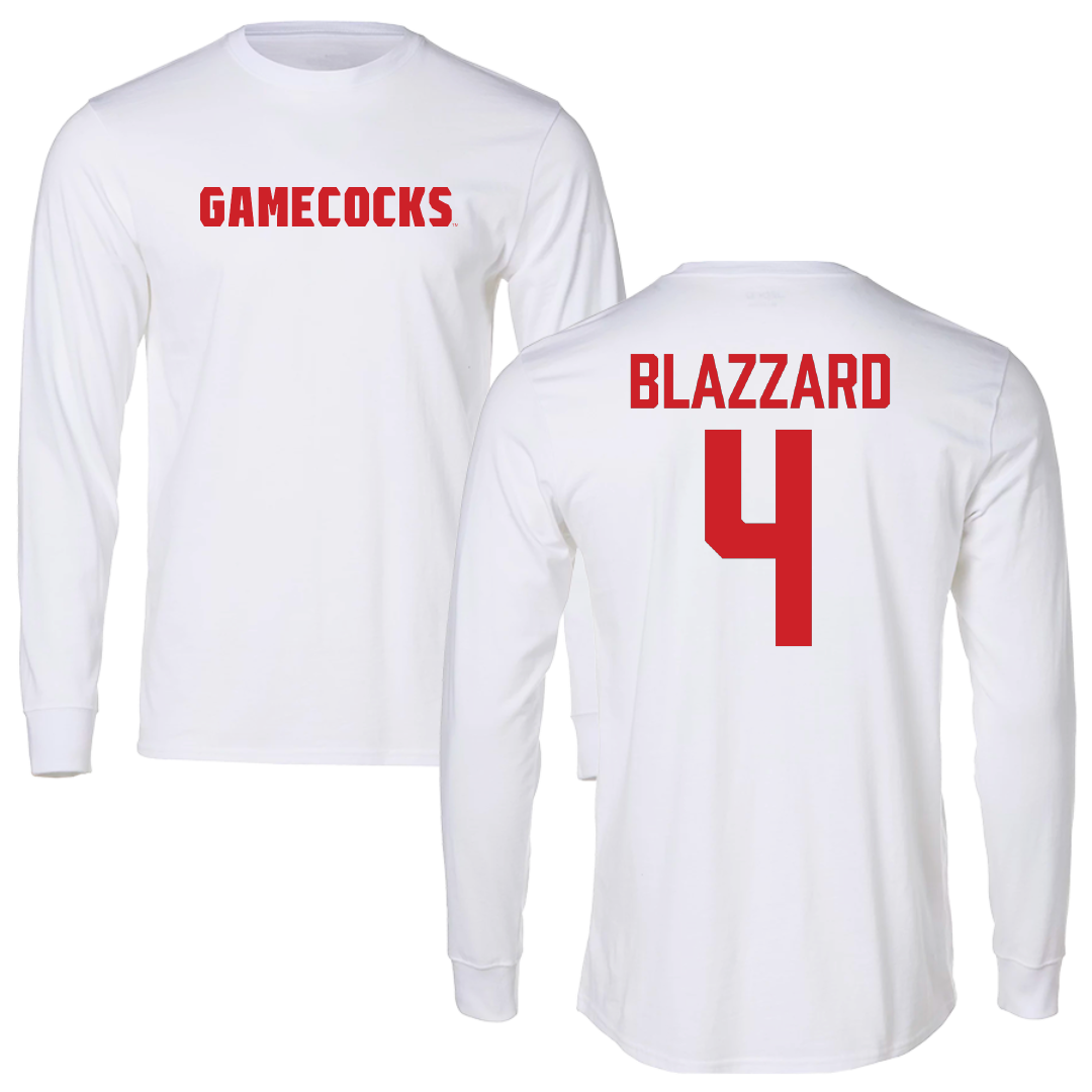 Jacksonville State University Volleyball White Performance Long Sleeve - #4 Morgan Blazzard
