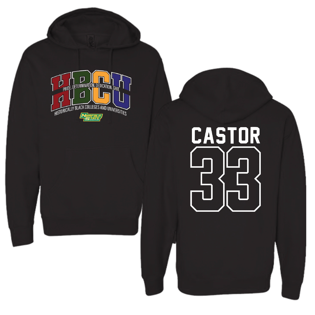 Norfolk State University Football Black HBCU Hoodie - #33 Darren Castor