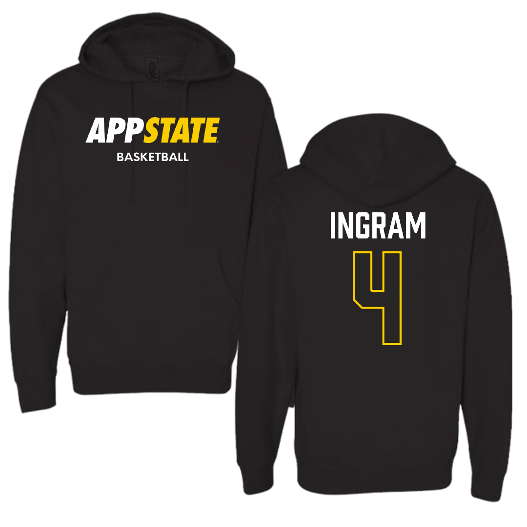Appalachian State University Basketball (W) Black Hoodie - #4 J'Mani Ingram