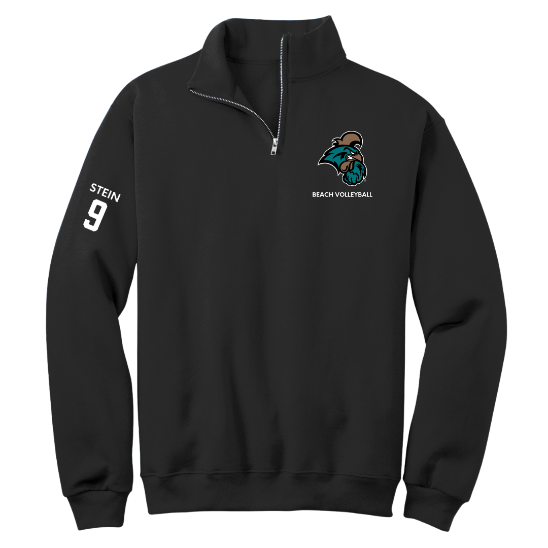 Coastal Carolina University Beach Volleyball Black Quarter-Zip - #9 Jillian Stein