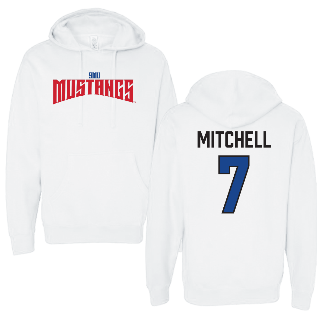 Southern Methodist University Soccer White Classic Hoodie - #7 Jaylinn Mitchell