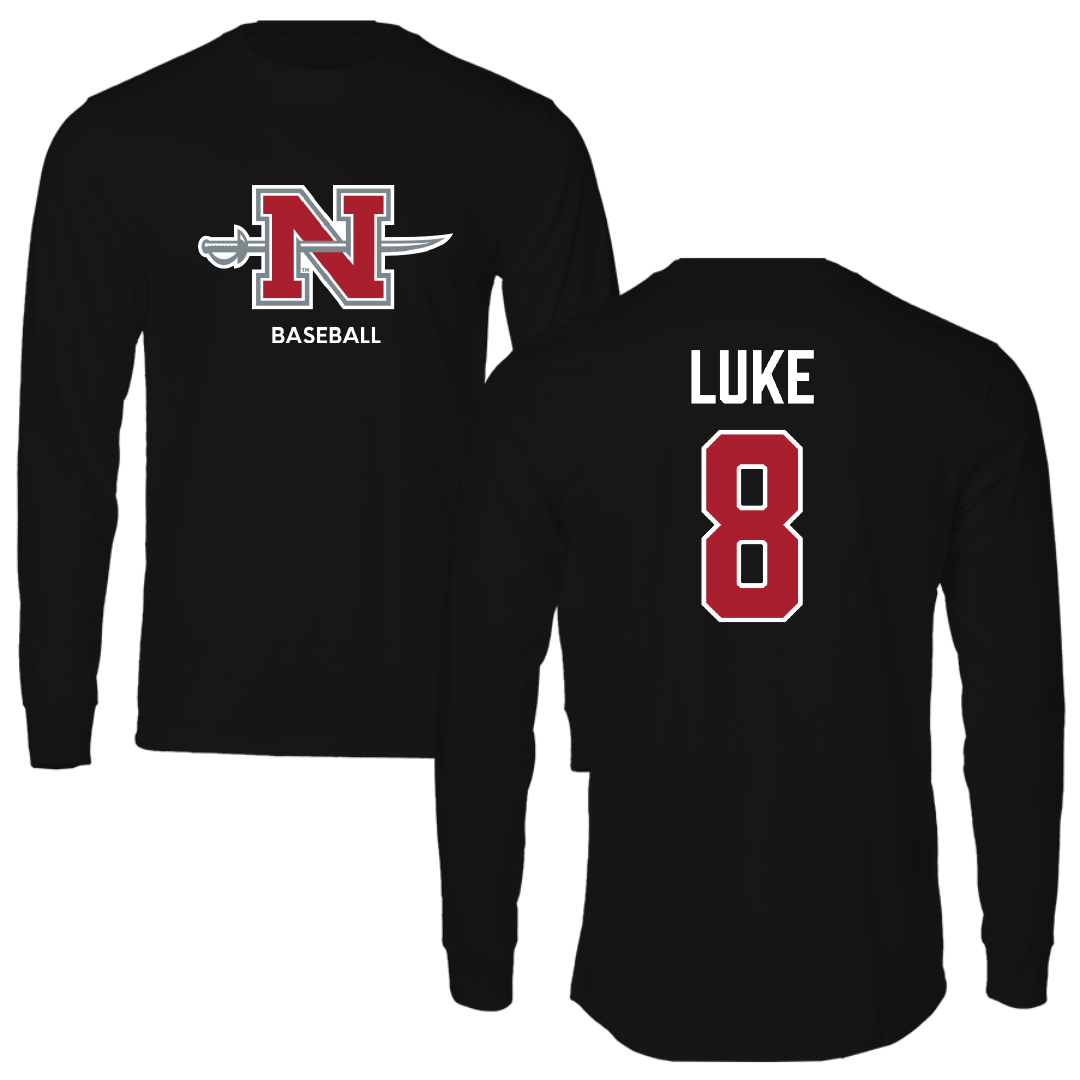Nicholls State University Baseball Black Mascot Long Sleeve - #8 Haden Luke