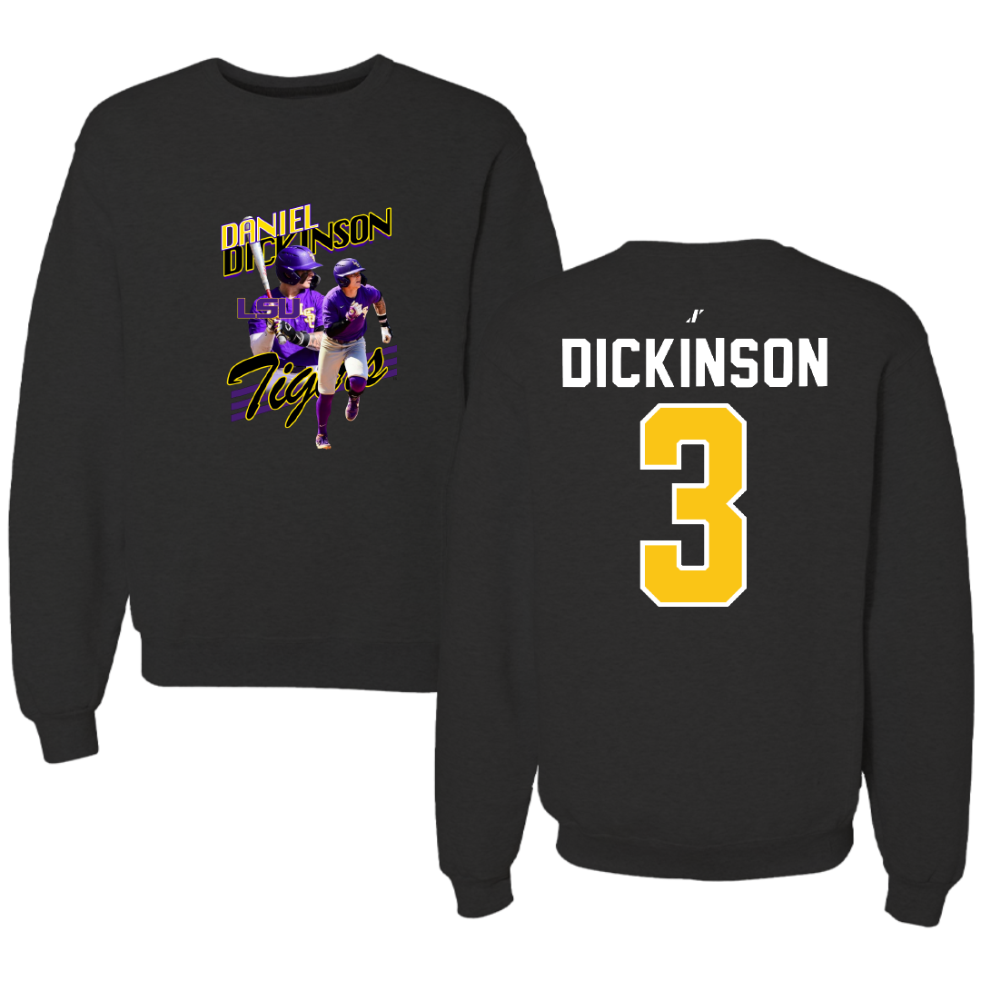 Louisiana State University Baseball Black Daniel Dickinson Crewneck - #3 Daniel Dickinson