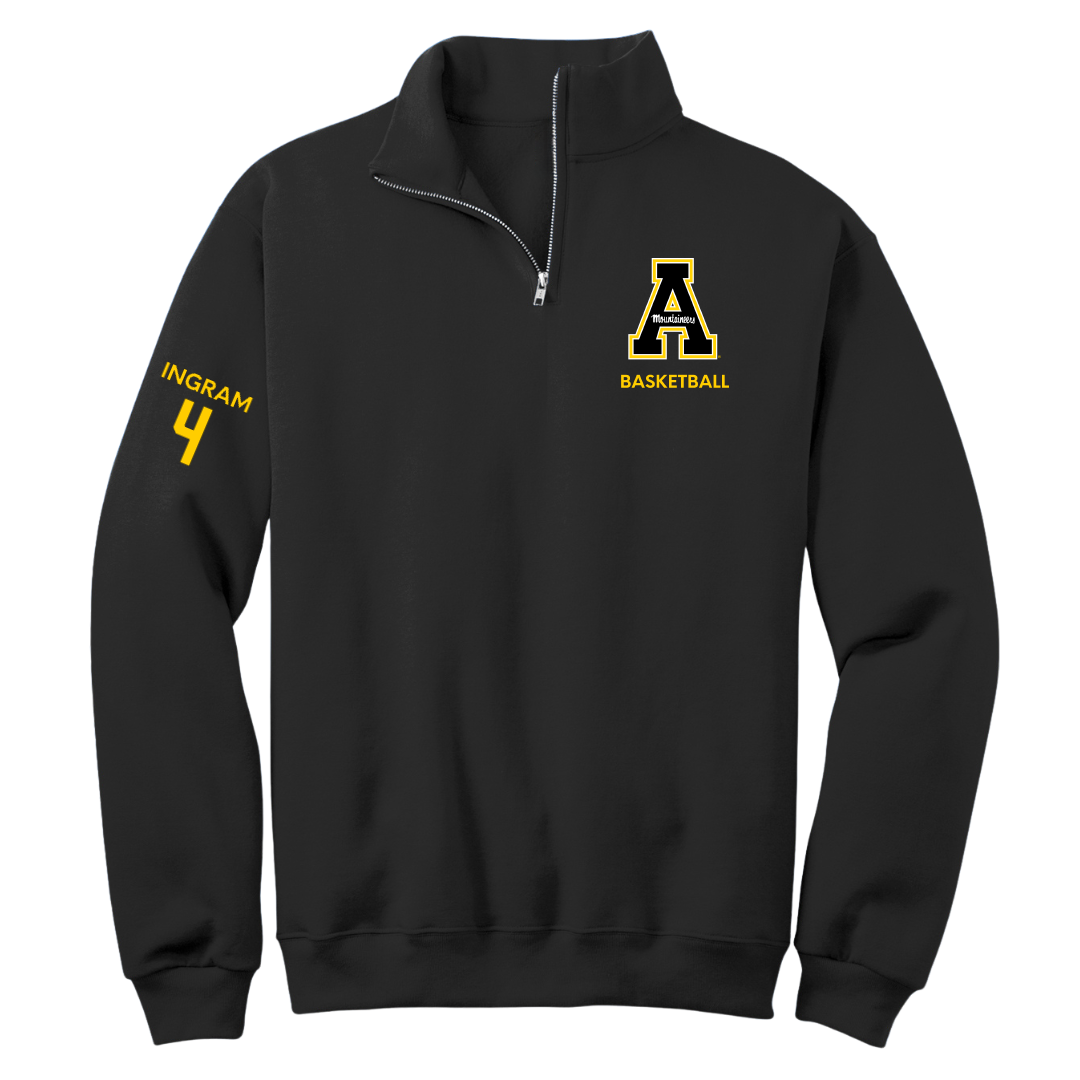 Appalachian State University Basketball (W) Black Quarter-Zip - #4 J'Mani Ingram