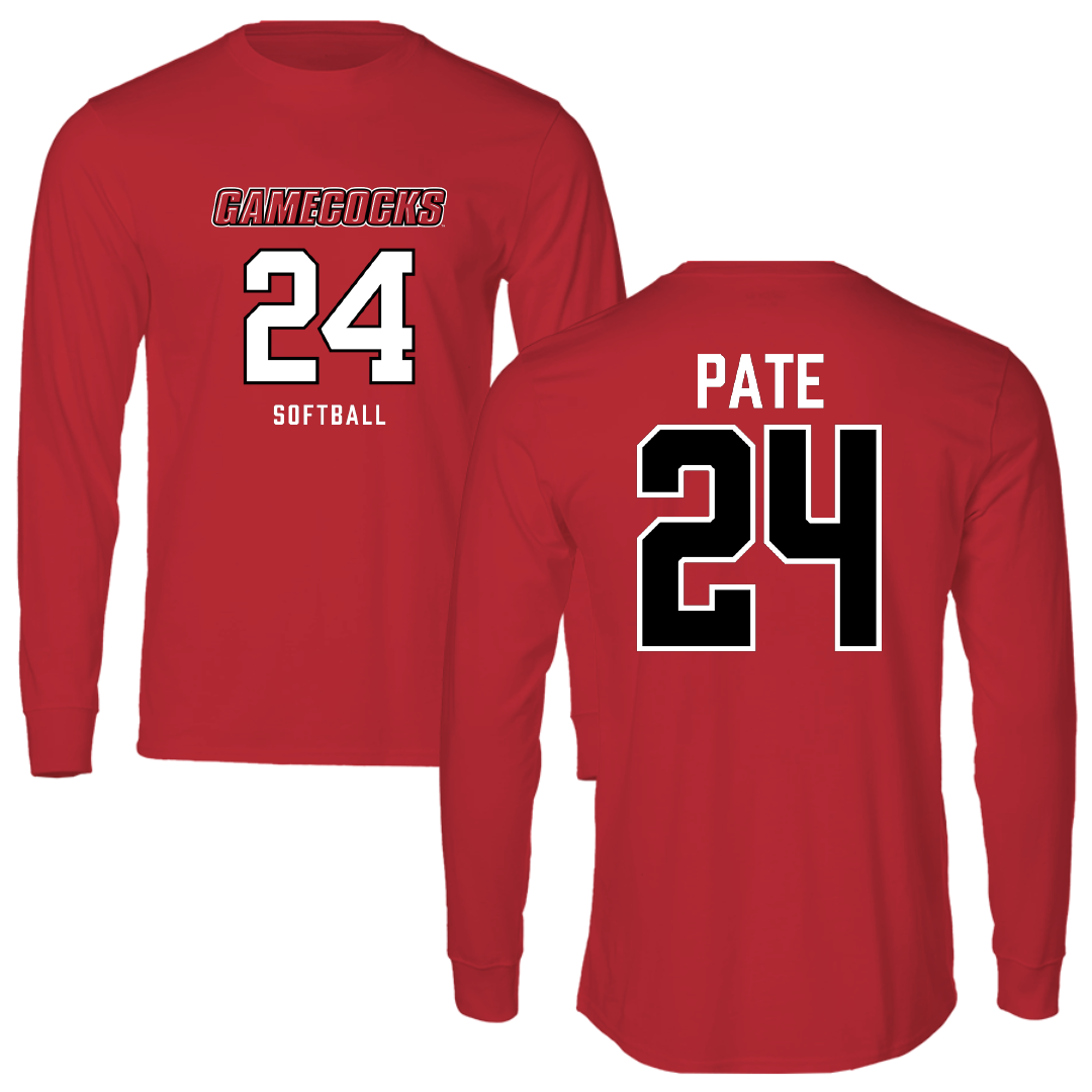 Jacksonville State University Softball Red Long Sleeve - #24 Ella Pate