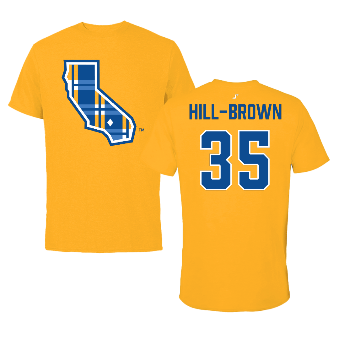 University of California-Riverside Basketball Gold Performance Tee - #35 Tiairra Hill-Brown