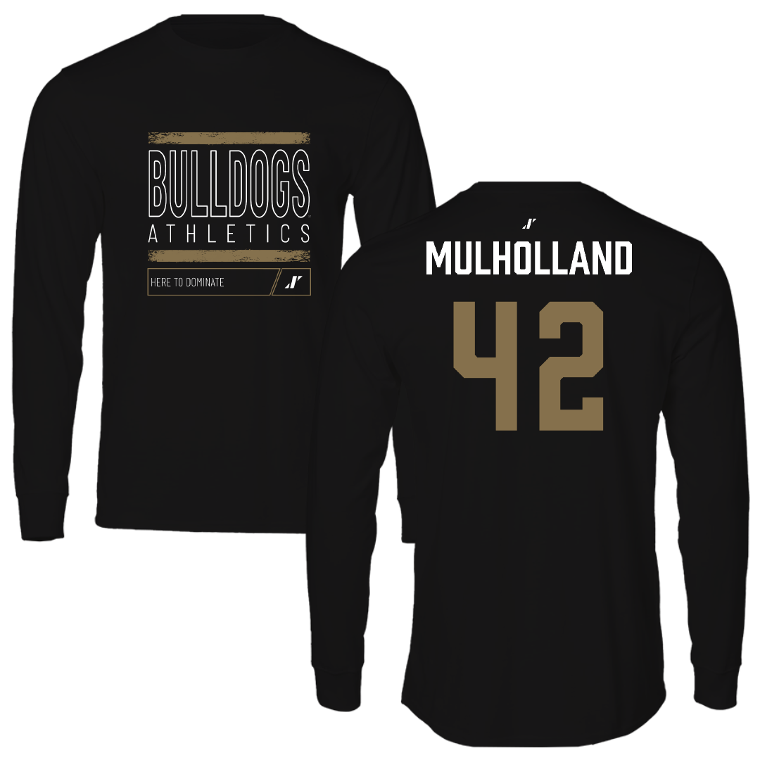 Bryant University Baseball Black Dominate Performance Long Sleeve - #42 Billy Mulholland