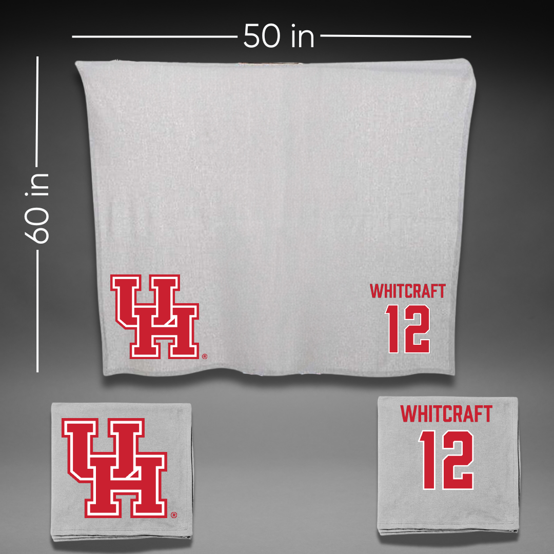 University of Houston Soccer Gray Blanket - #12 Alex Whitcraft