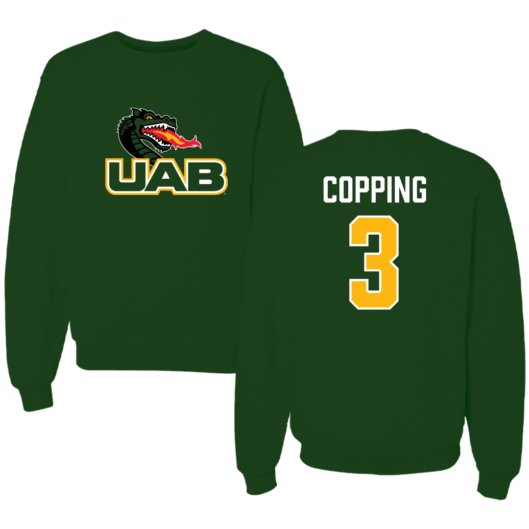 University of Alabama at Birmingham Beach Volleyball Forest Green Crewneck - #3 Arden Copping
