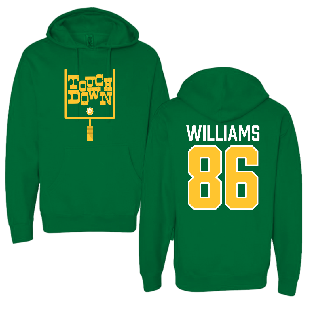 Southeastern Louisiana University Football Green Touchdown Hoodie - #86 Mike Williams