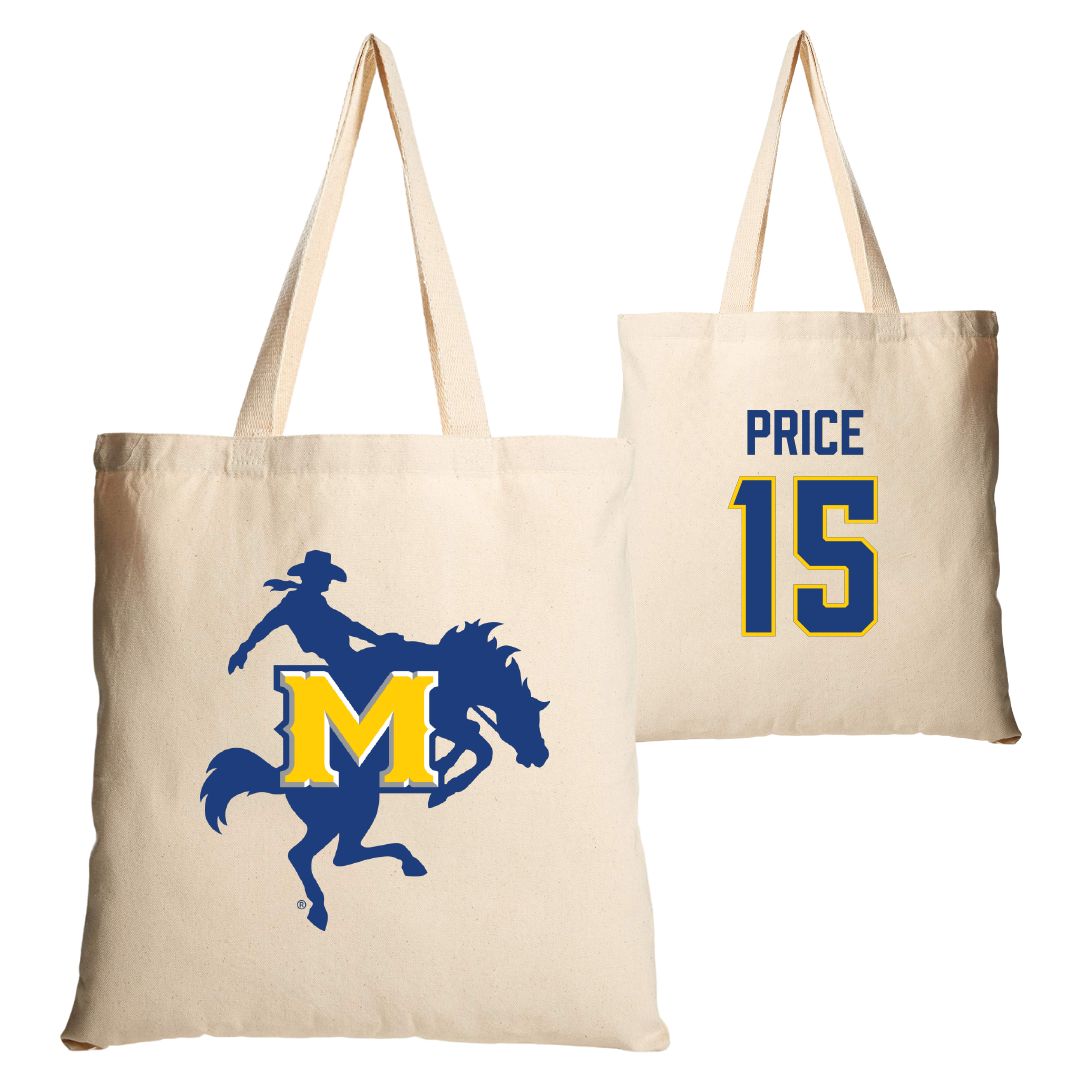 McNeese State University Football Tan Canvas Tote Bag - #15 Maurquel Price