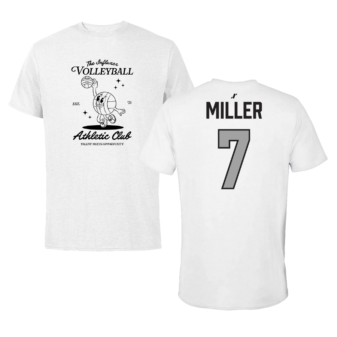 Volleyball White Influxer Athletic Club Tee - #7 Maygan Miller