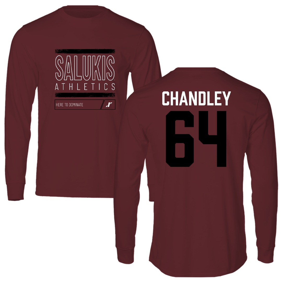 Southern Illinois University at Carbondale Football Maroon Dominate Performance Long Sleeve - #64 Ryan Chandley