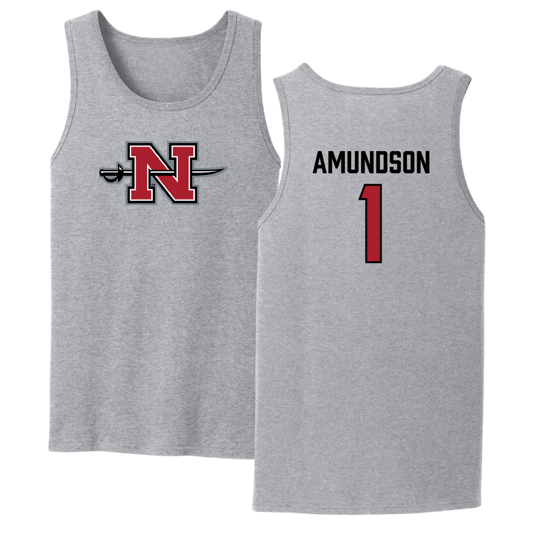 Nicholls State University Baseball Sport Gray Tank Top - #1 Kaden Amundson