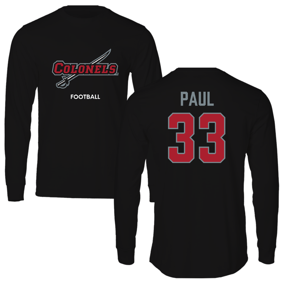 Nicholls State University Football Black Colonels Long Sleeve - #33 Kyler Paul