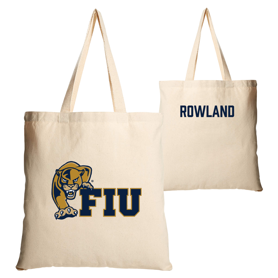 Florida International University TF and XC Tan Canvas Tote Bag - De’quan Rowland