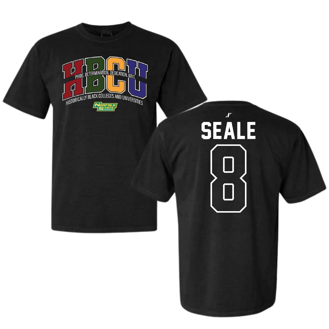 Norfolk State University Volleyball Black HBCU Comfort Colors Tee - #8 Shonte Seale
