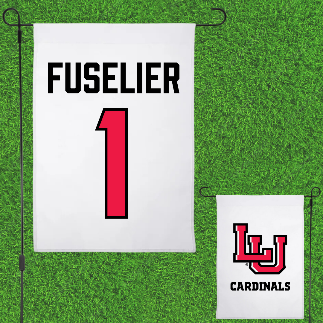 Lamar University Football White Garden Flag - #1 Kyndon Fuselier