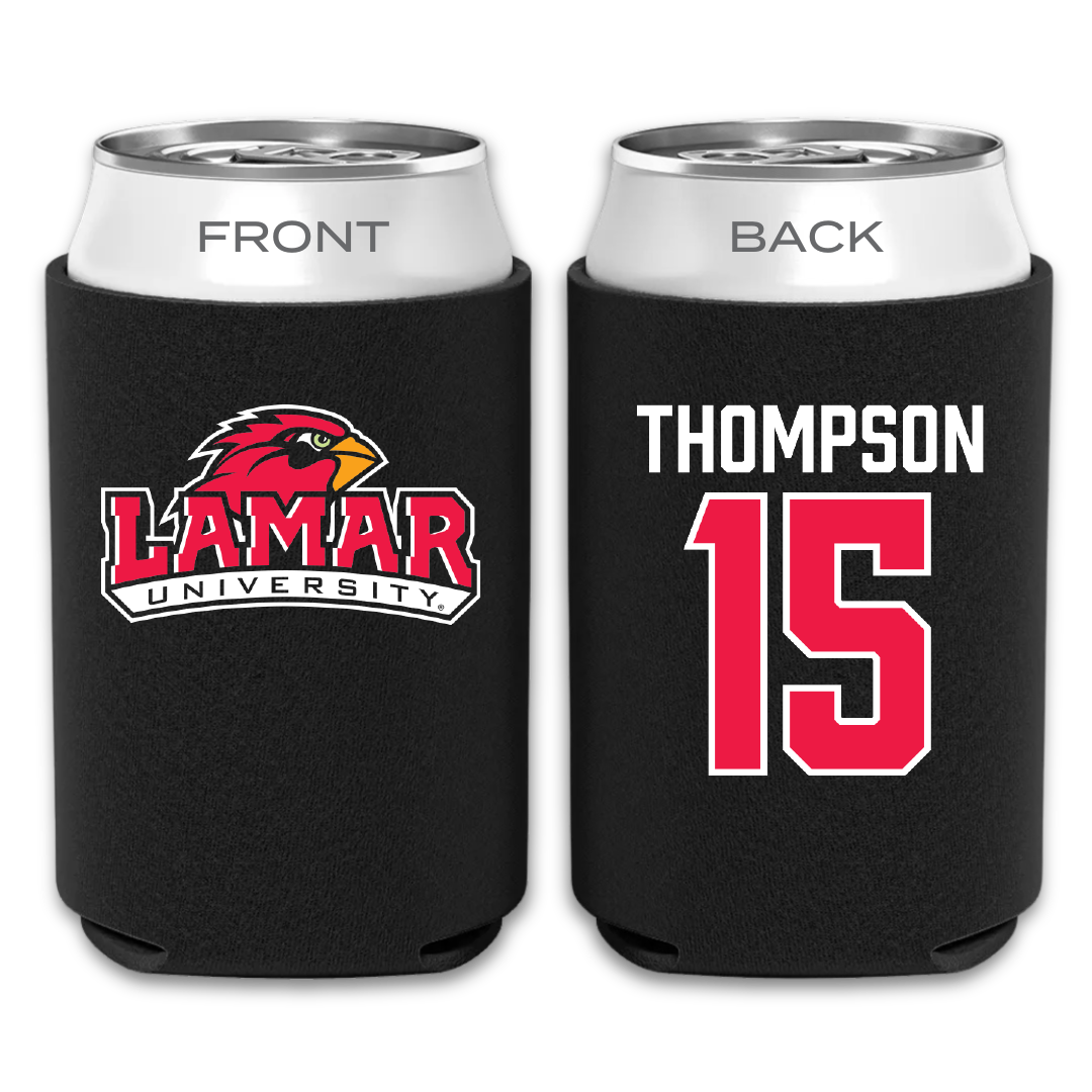 Lamar University Softball Black Can Cooler - #15 Roxy Thompson