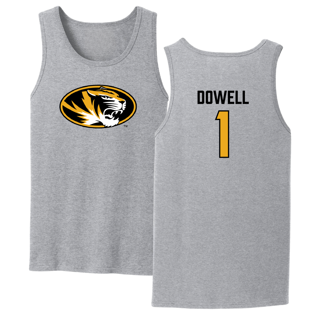University of Missouri Basketball Sport Gray Tank Top - #1 Shannon Dowell