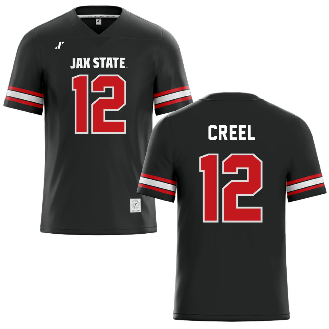 Jacksonville State University Black Football Jersey - #12 Caden Creel
