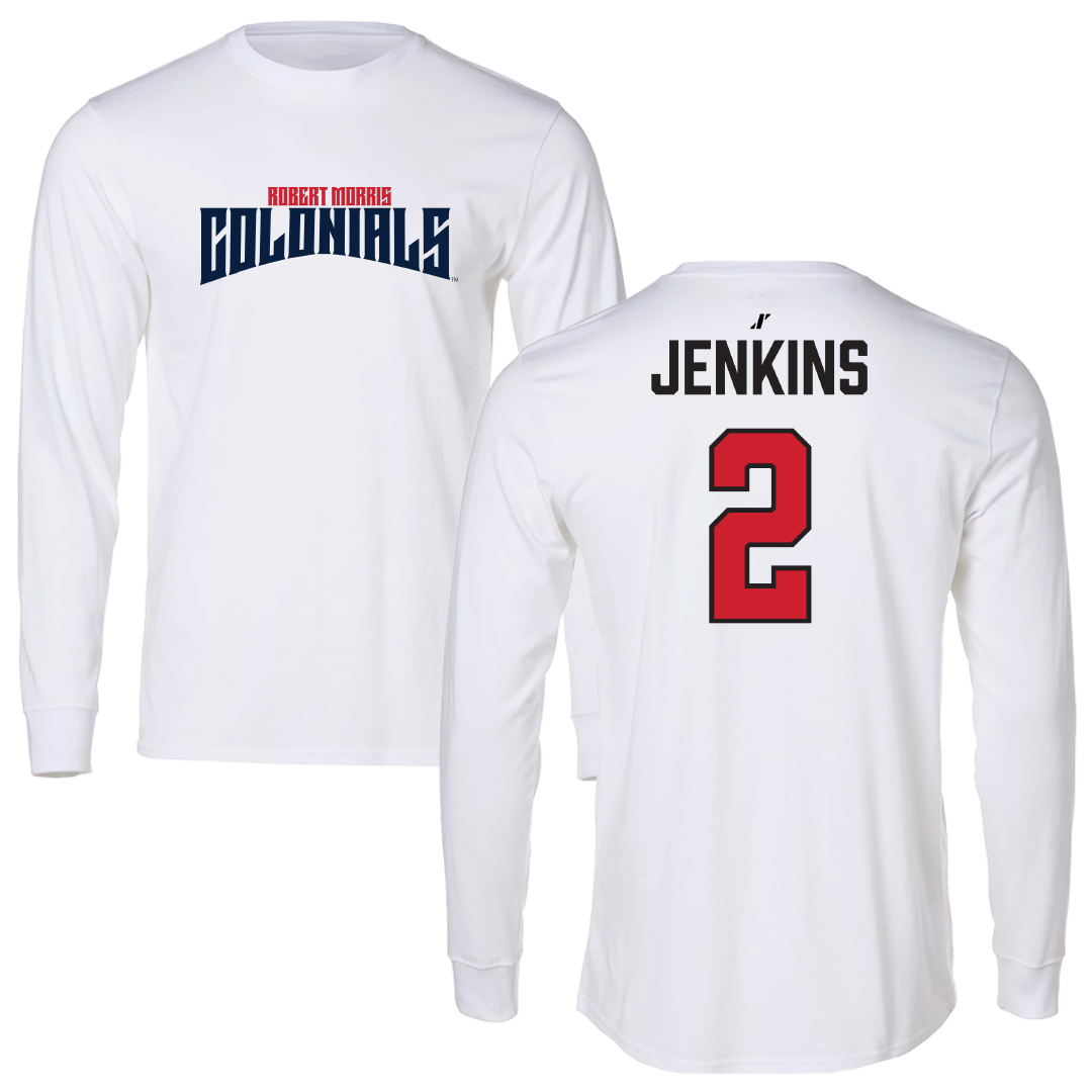 Robert Morris University Football White Classic Performance Long Sleeve - #2 Jayson Jenkins