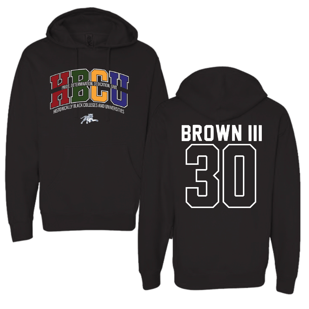 Jackson State University Football Black HBCU Hoodie - #30 John Brown III