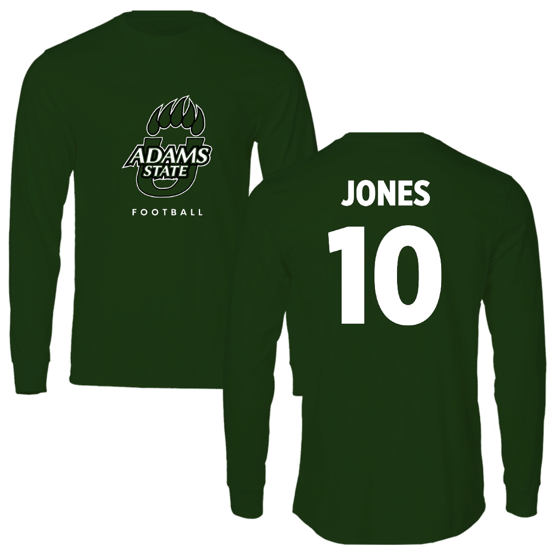Adams State University Football Forest Green Long Sleeve - #10 Hayden Jones