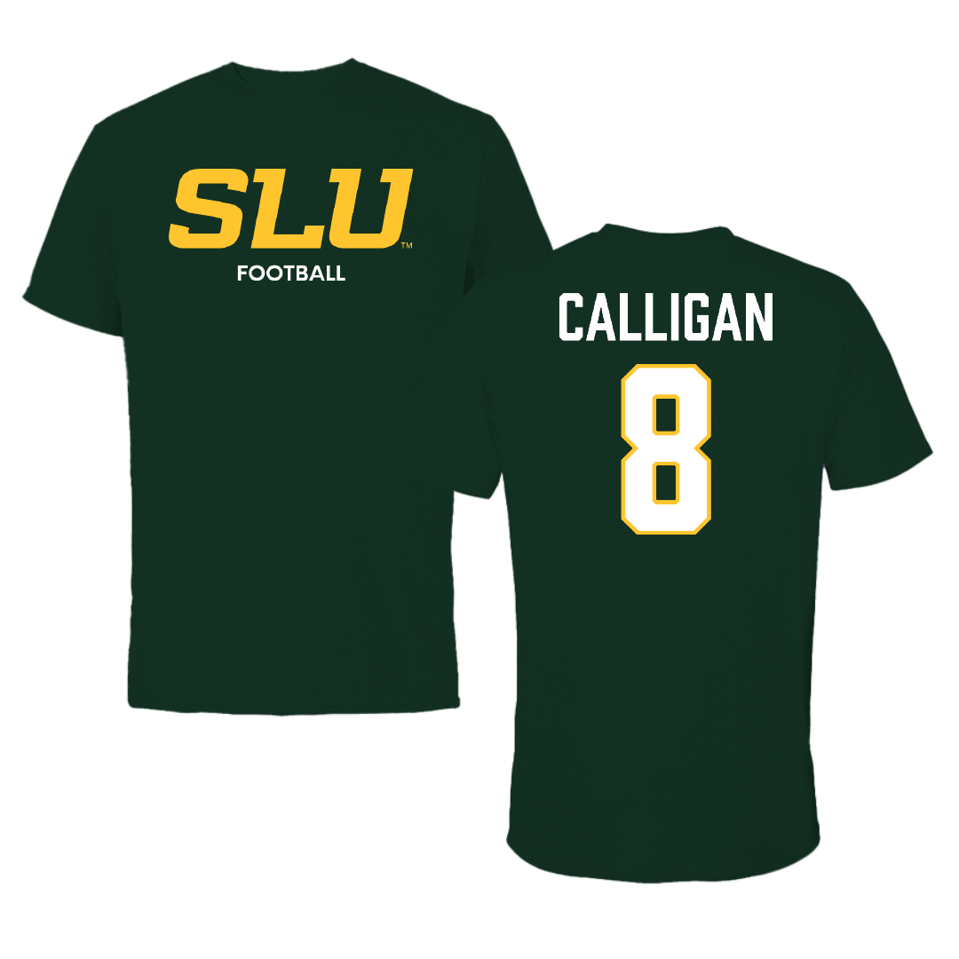 Southeastern Louisiana University Football Forest Green Tee - #8 Keydrain Calligan