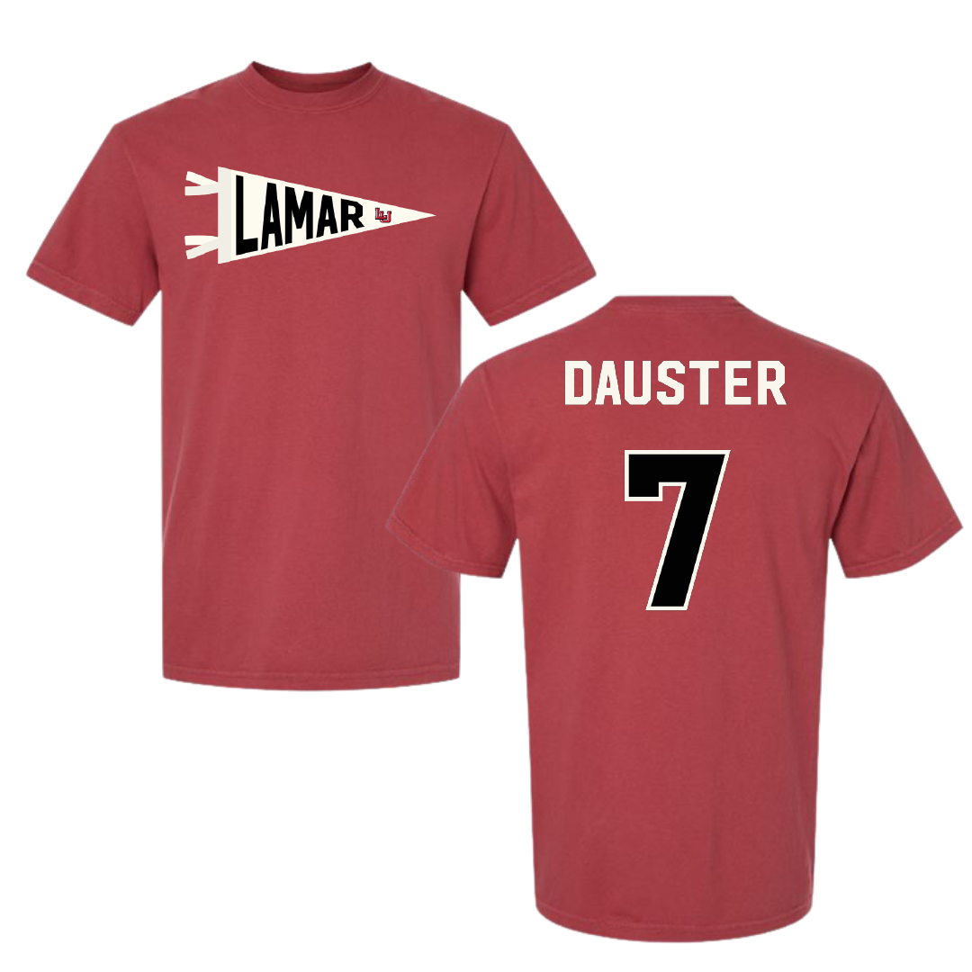 Lamar University Volleyball Canvas Red Pennant Comfort Colors Tee - #7 Christina Dauster
