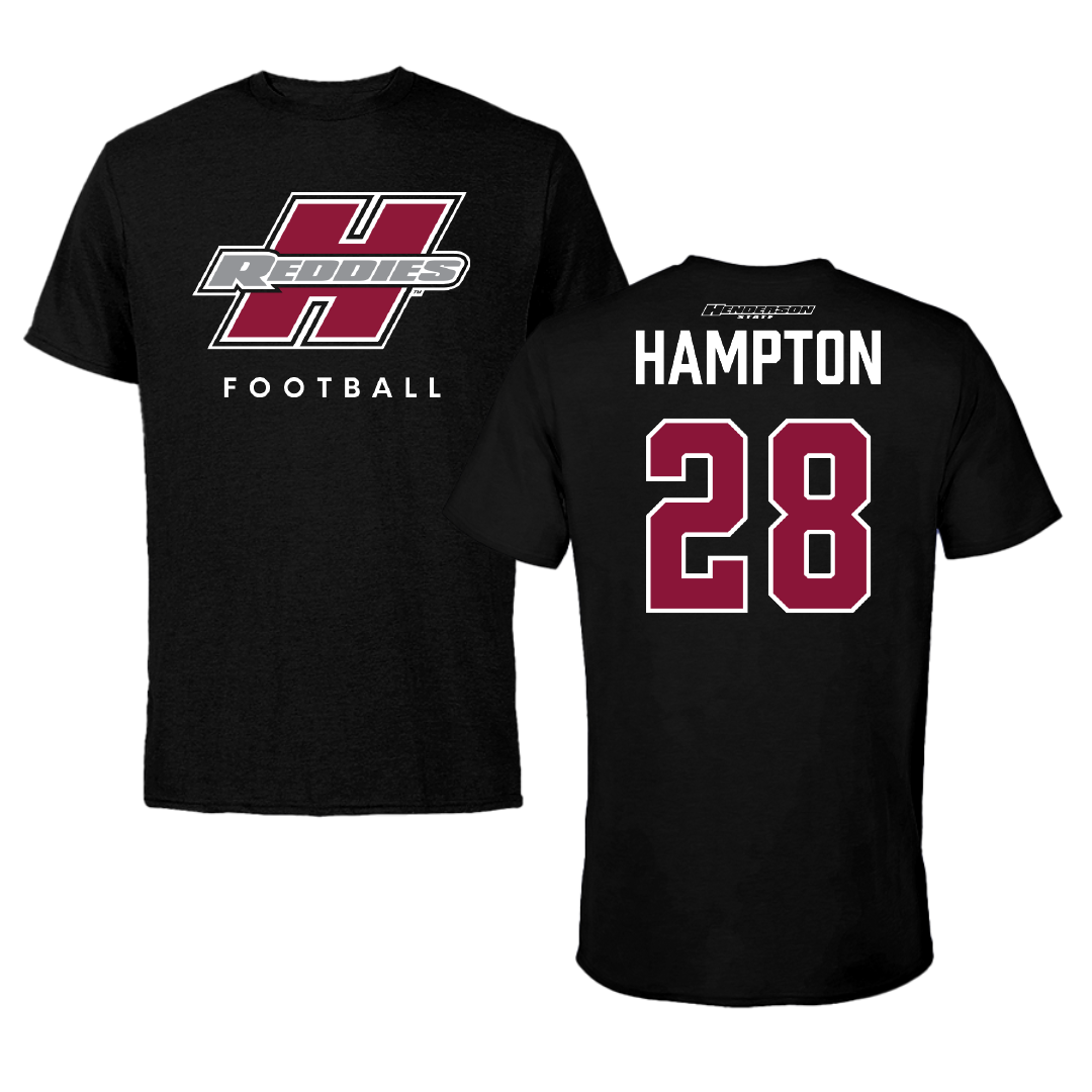 Henderson State University Football Black Tee - #28 Terrance Hampton