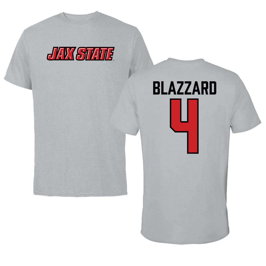 Jacksonville State University Volleyball Sport Gray Tee - #4 Morgan Blazzard
