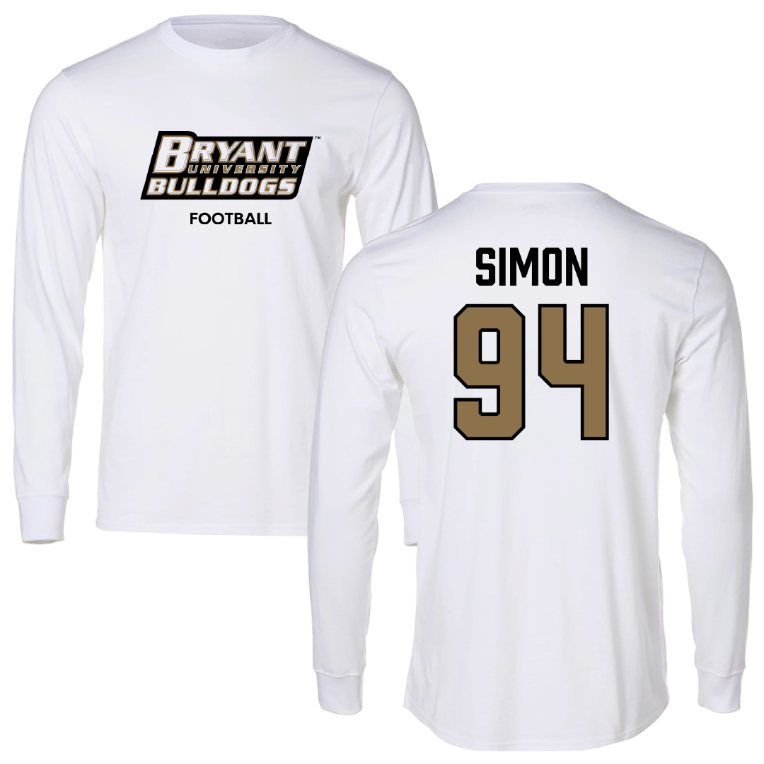 Bryant University Football White Long Sleeve - #94 Jailynn Simon