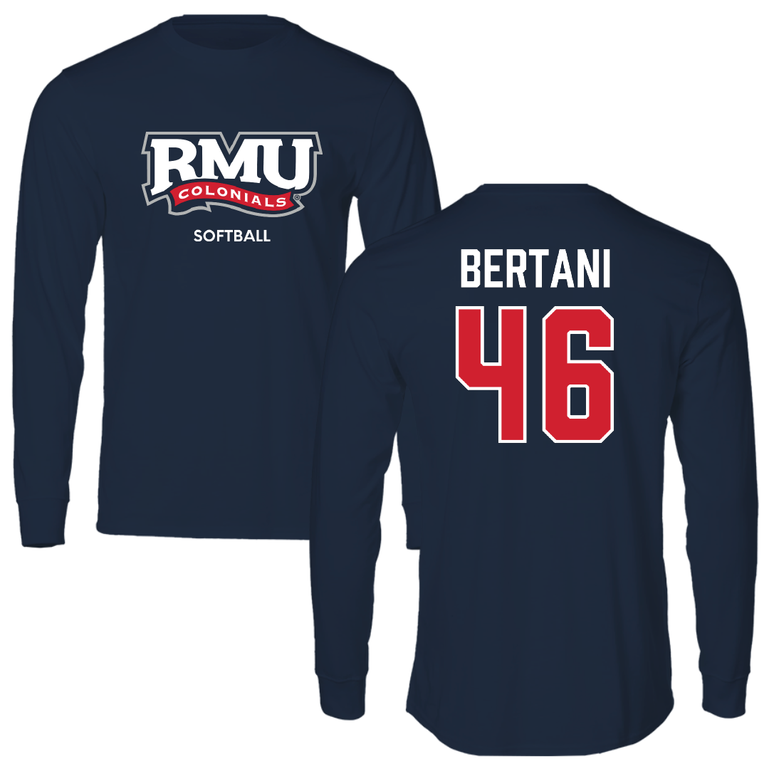 Robert Morris University Softball Navy RMU Long Sleeve - #46 Bailee Bertani