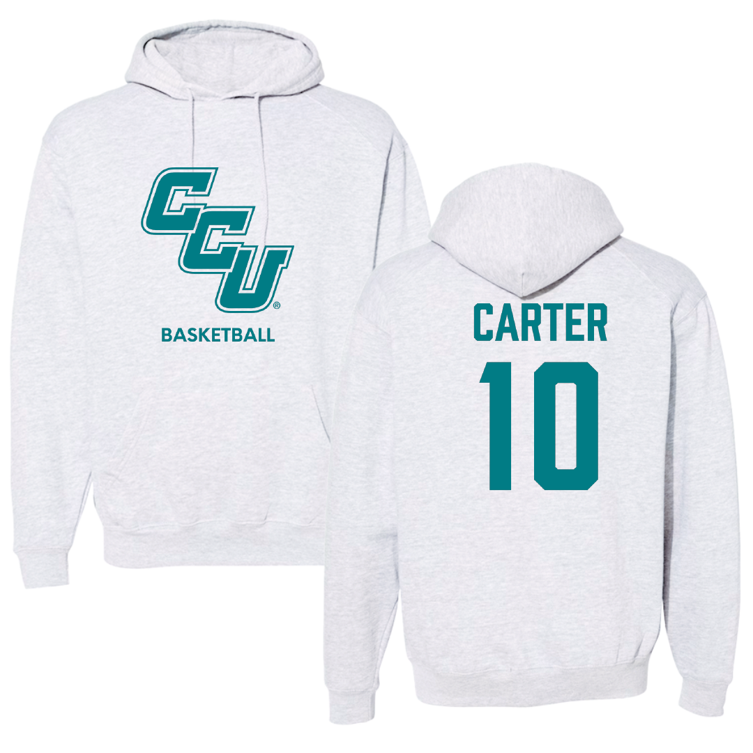 Coastal Carolina University Basketball (W) Light Gray Hoodie - #10 Dalanna Carter