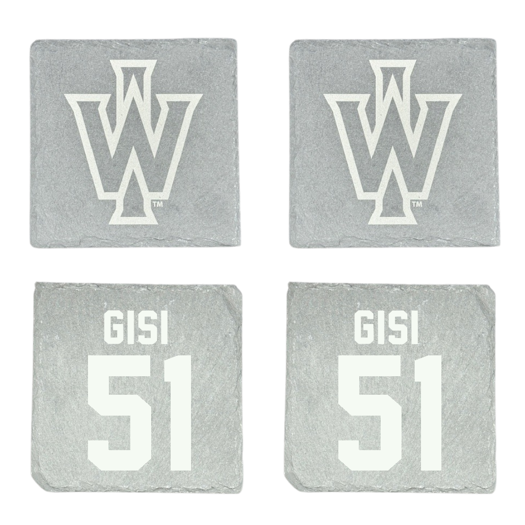 Illinois Wesleyan University Lacrosse Stone Coaster (4 Pack)  - #51 Jake Gisi