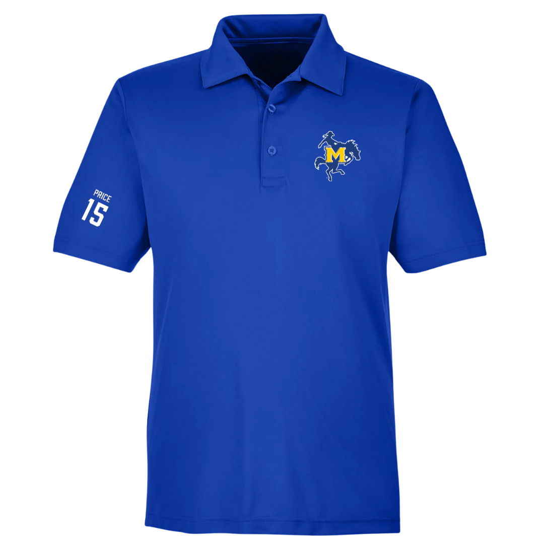 McNeese State University Football Blue Polo - #15 Maurquel Price