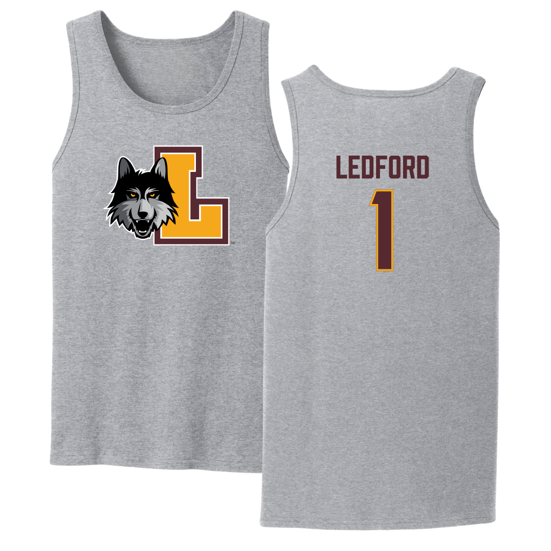 Loyola University-Chicago Volleyball Sport Gray Tank Top - #1 Charlie Ledford