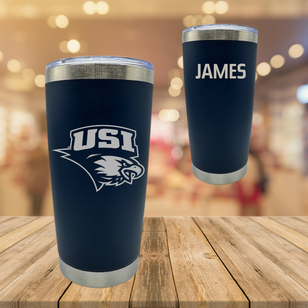 University of Southern Indiana Swimming & Diving Navy Stainless Steel Tumbler - Cameron James