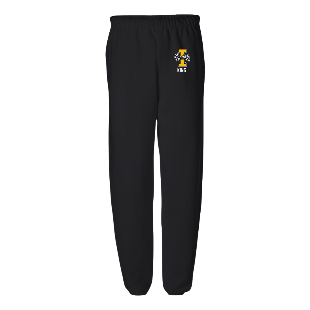 University of Idaho Football Black Sweatpants - #4 Isiah King