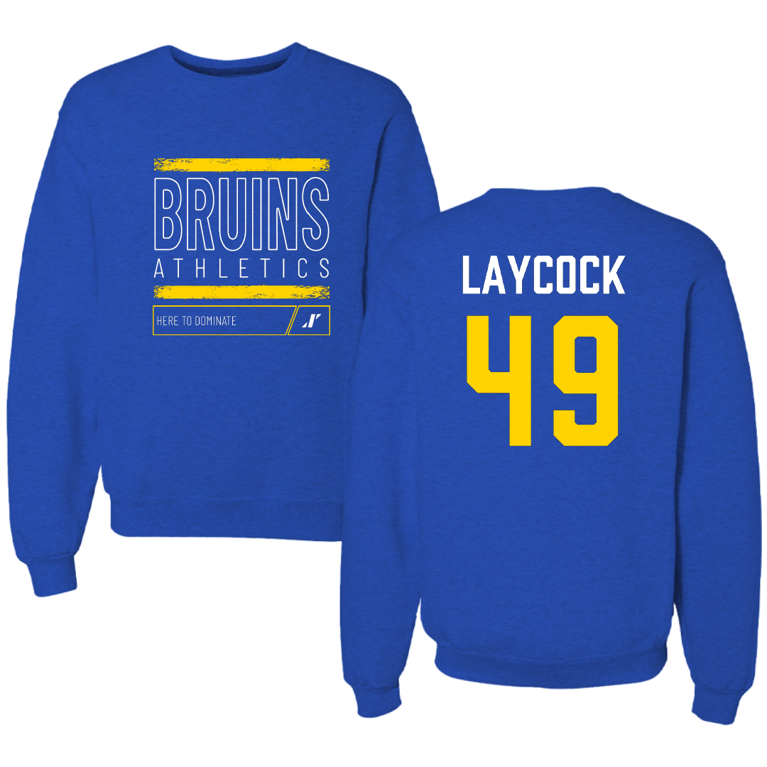 Salt Lake Community College Baseball Blue Dominate Crewneck - #49 Austin Laycock