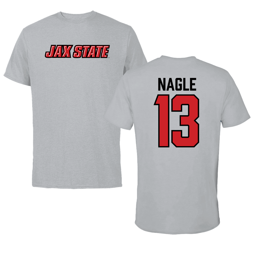 Jacksonville State University Soccer Sport Gray Tee - #13 Tia Nagle